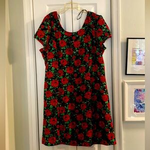 Floral cap sleeve dress